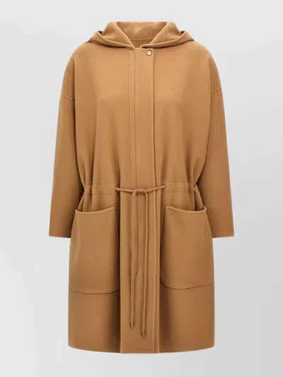 MAX MARA 'HOODED COAT WITH WAIST TIE DETAIL'