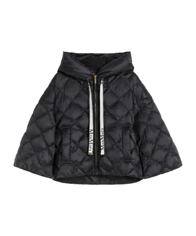 Max Mara Hooded Cotton Jacket In Black
