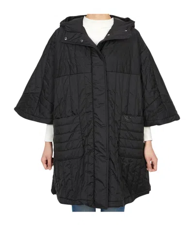 Max Mara Hooded Cotton Jacket In Black