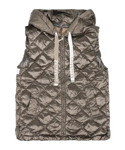 Max Mara Hooded Cotton Jacket In Brown