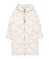 Max Mara Trefe Hooded Quilted Water-repellent Coat In Neutral