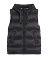 Max Mara Hooded Cotton Padded Vest In Black