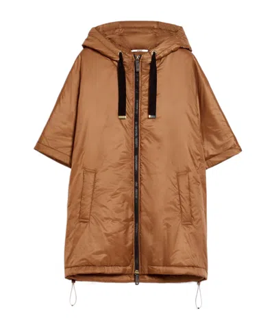 Max Mara Hooded Cotton Suit In Brown