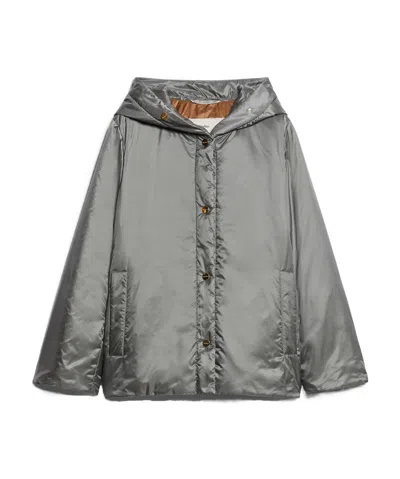 Max Mara Hooded Cotton Suit In Gray