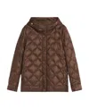 Max Mara Hooded Double-sided Down Jacket In Brown