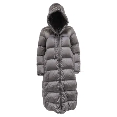 Max Mara Hooded Down Coat In Grey Polyamide In Gray