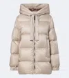 Max Mara Hooded Down Jacket In Beige