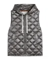 Max Mara Water-repellent Padded Gilet In Gray
