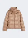Max Mara Hooded Down Jacket In Water-repellent Fabric In Brown