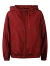 Max Mara The Cube Hooded Shell Jacket In Red