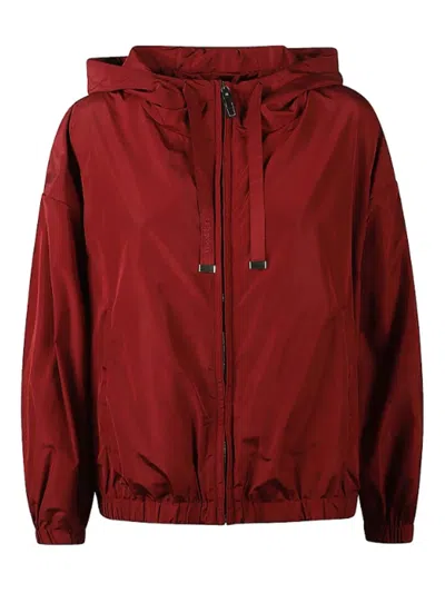 Max Mara The Cube Hooded Shell Jacket In Red