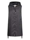Max Mara Hooded Drawstring Gilet In Black