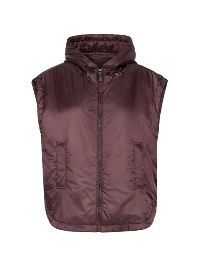 Max Mara Hooded Gilet In Burgundy