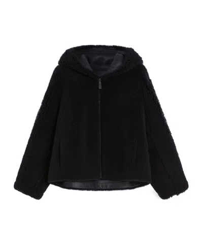 Max Mara Hooded Jacket In Black