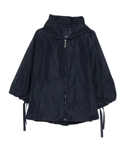 Max Mara Hooded Jacket In Blue
