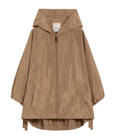 Max Mara Hooded Jacket In Brown