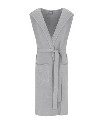 Max Mara Hooded Knitwear In Gray