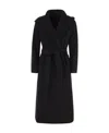 Max Mara Hooded Long-sleeved Coat In Black