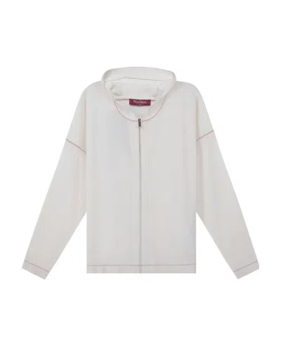 Max Mara Hooded Long-sleeved Sweater In White