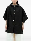 Max Mara Hooded Monogram Coat In Black
