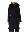 Max Mara Hooded Overcoat In Black