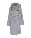 Max Mara Hooded Overcoat In Gray
