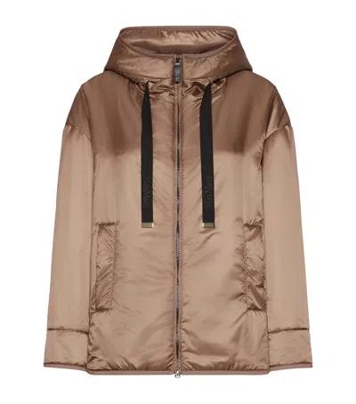 Max Mara Hooded Padded Jacket In Brown