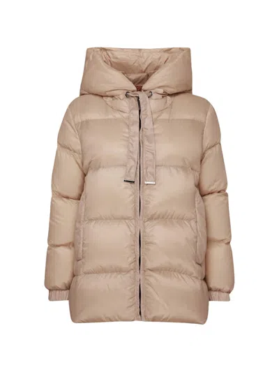 Max Mara Long-sleeved Padded Jacket In Brown