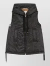 Max Mara Sleeveless High-collar Jacket With Zip-up Front And Adjustable Drawstrings In Black
