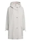Max Mara Hooded Parka Jacket In Gray
