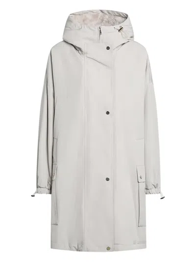 Max Mara Hooded Parka Jacket In Gray