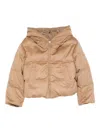 Max Mara Hooded Puffer Jacket In Brown
