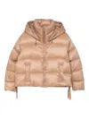 Max Mara Hooded Puffer Jacket In Brown