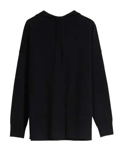 Max Mara Hooded Pullover In Black