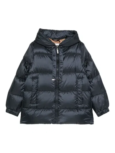 Max Mara Hooded Quilted Coat In Black