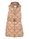 Max Mara Hooded Quilted Coat In Brown