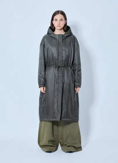 Max Mara Hooded Quilted Coat In Dark Green
