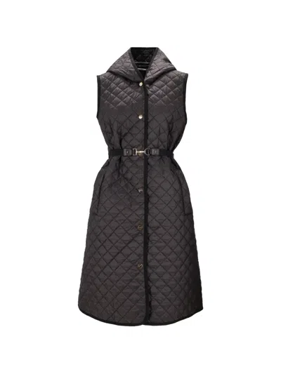 Max Mara Hooded Quilted Gilet In Brown