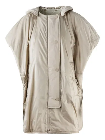 Max Mara Hooded Short-sleeve Jacket In Neutral