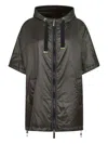 Max Mara Hooded Short-sleeve Raincoat In Black