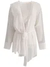 Max Mara Hooded Chiffon Jacket In White
