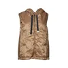 Max Mara Hooded Sleeveless Vest With Zip Closure And Contrasting Drawstrings In Brown