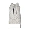 Max Mara Hooded Sleeveless Vest With Zip Front And Adjustable Drawstrings In Gray