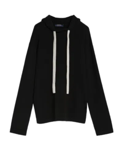 Max Mara Hooded Sweater In Black