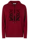 Max Mara Hooded Virgin Wool Long Sleeve Sweatshirt In Red