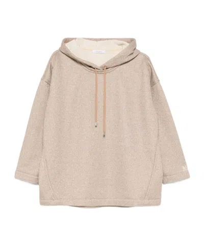 Max Mara Hooded Sweater In Nude