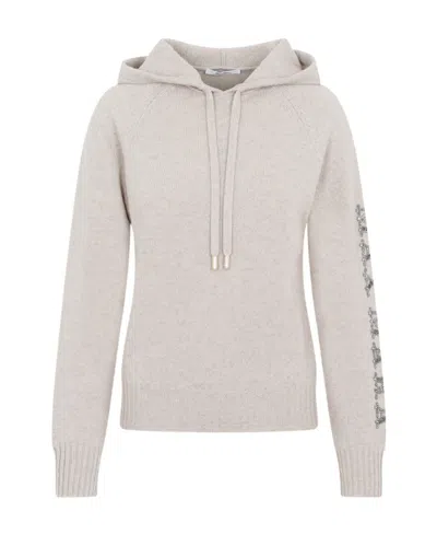 Max Mara Hooded Sweater In Nude