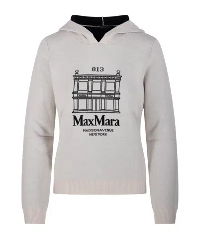 Max Mara Hooded Sweater In White