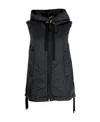 Max Mara Canvas Drawstring Hooded Sleeveless Gilet In Black