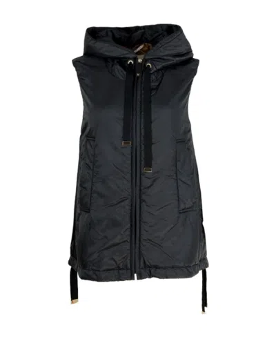 Max Mara Hooded Vest In Black